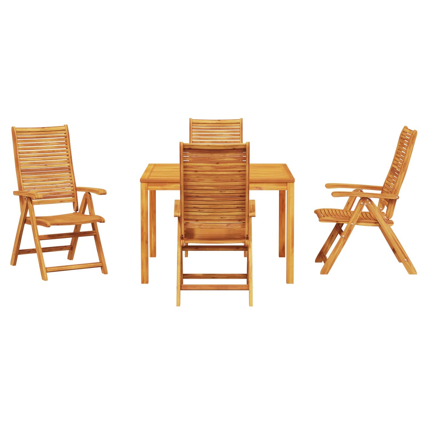 Garten Essgruppe 5 Pcs Braun Massivholz Akazie