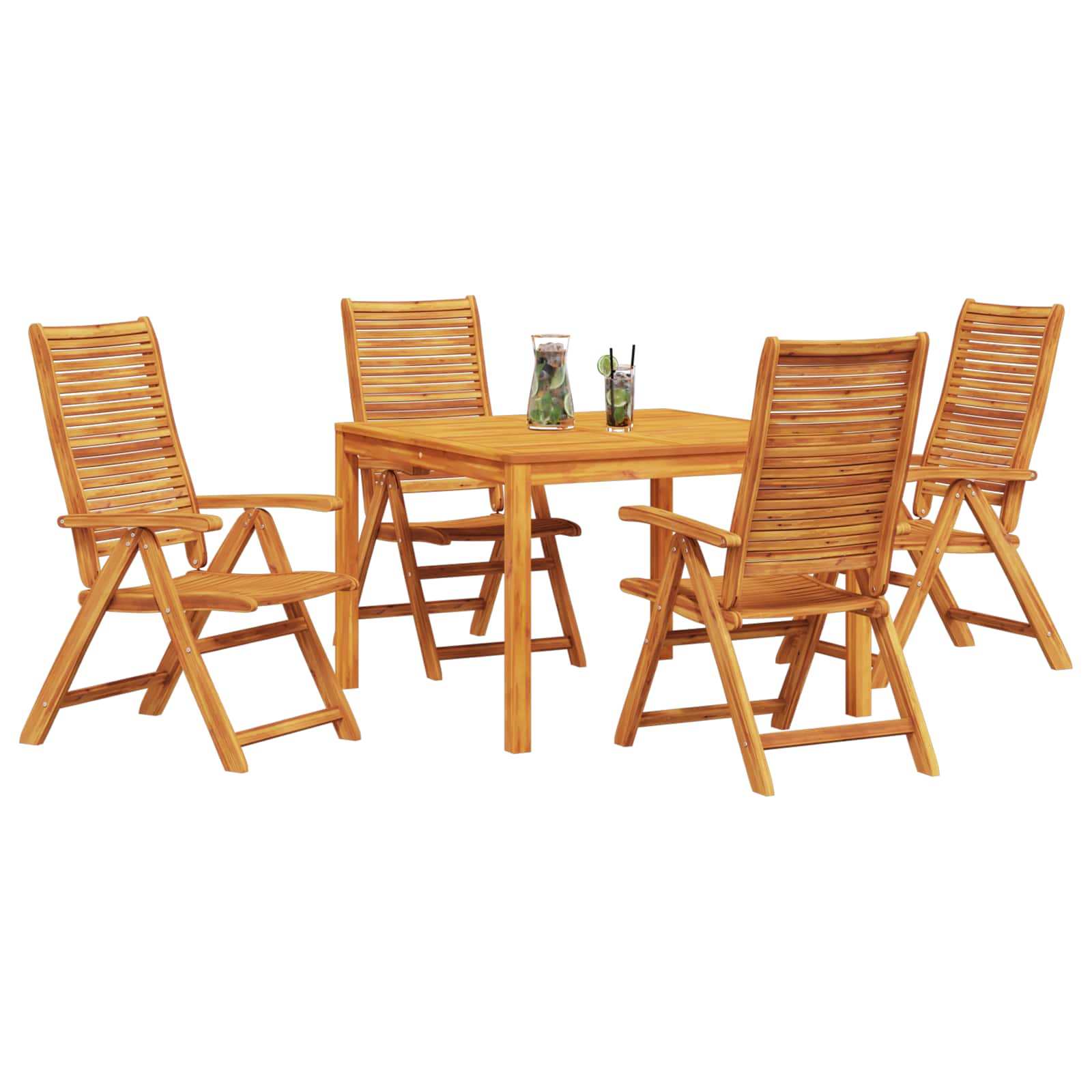 Garten Essgruppe 5 Pcs Braun Massivholz Akazie