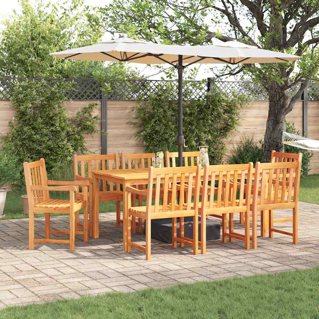 Garten Essgruppe 9 Pcs Braun Massivholz Akazie