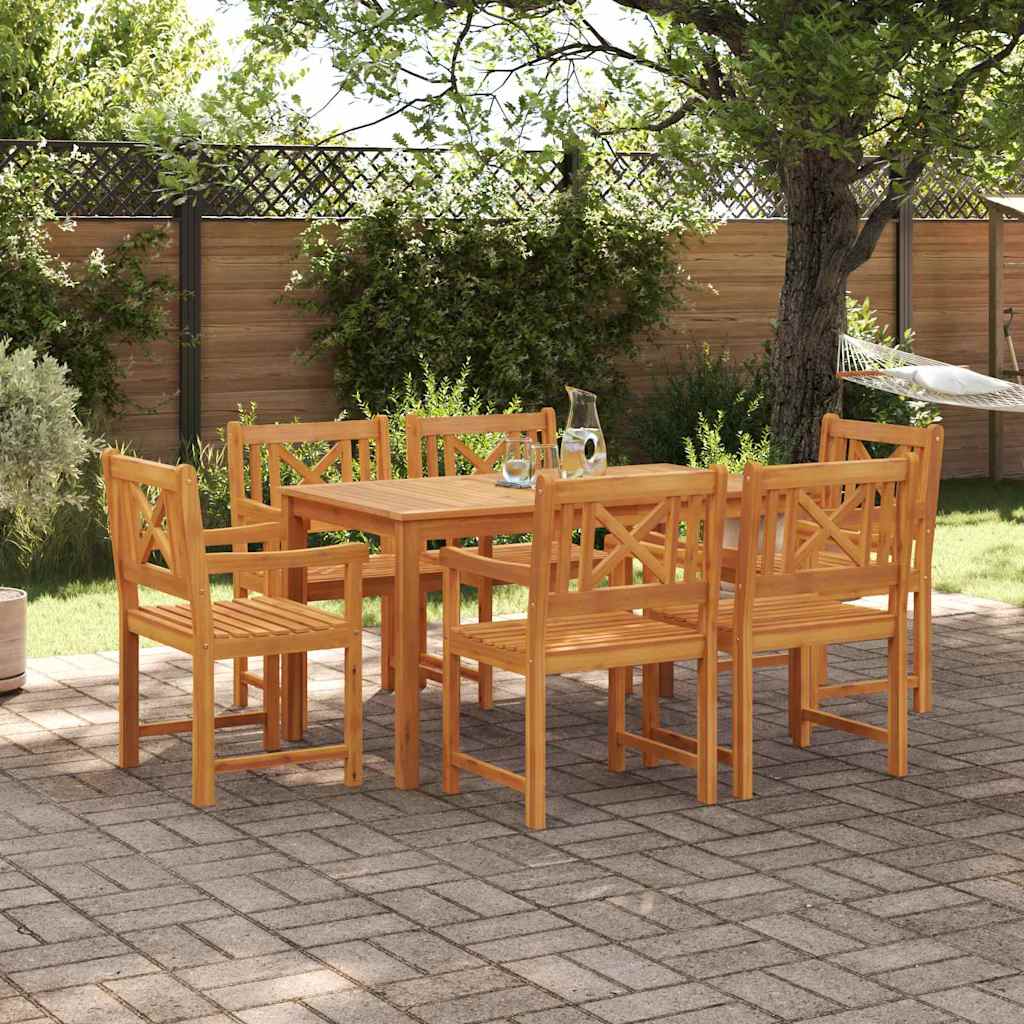 Garten Essgruppe 9 Pcs Braun Massivholz Akazie