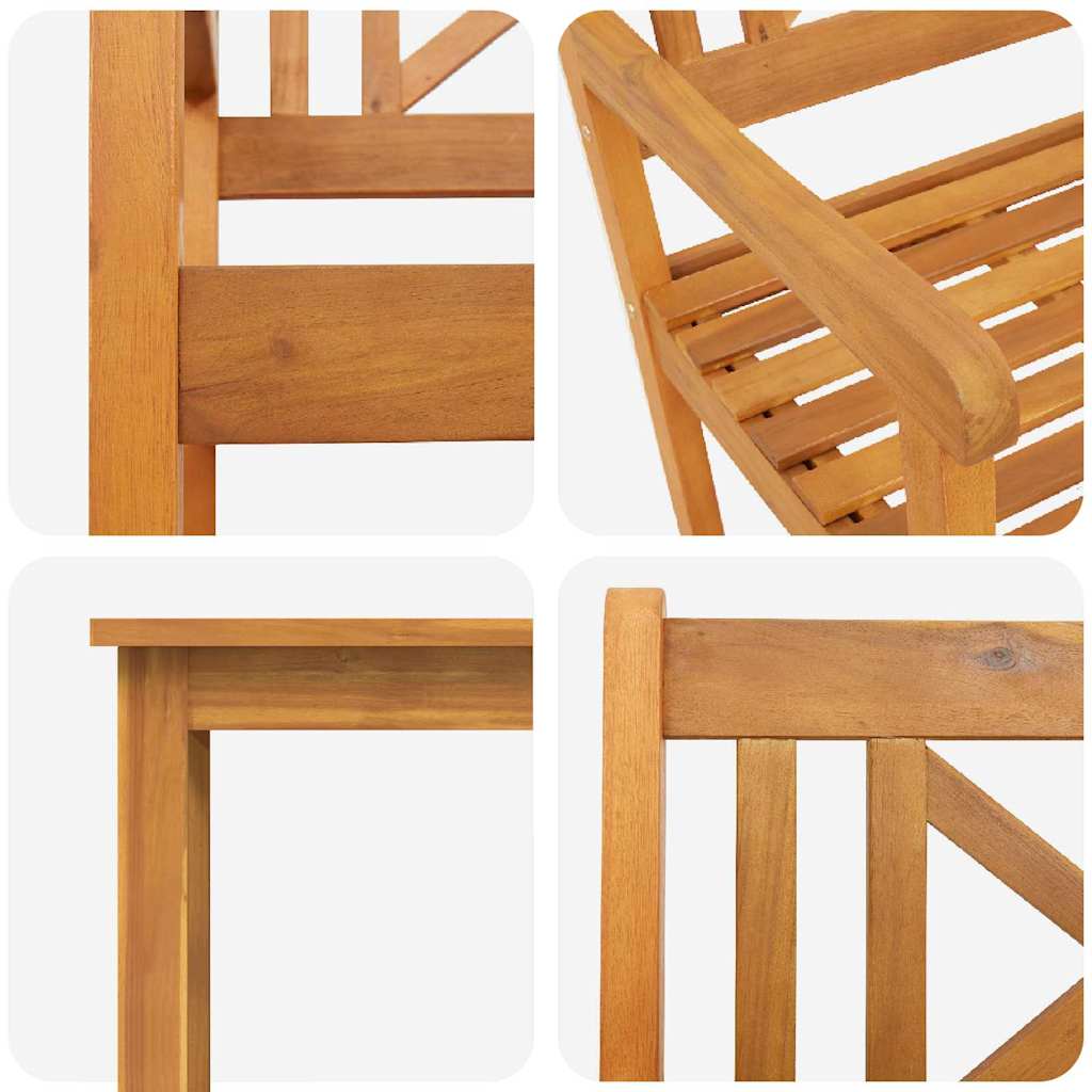 Garten Essgruppe 9 Pcs Braun Massivholz Akazie