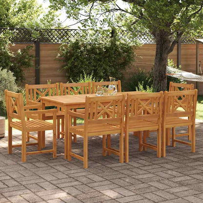 Garten Essgruppe 9 Pcs Braun Massivholz Akazie
