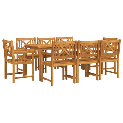Garten Essgruppe 9 Pcs Braun Massivholz Akazie