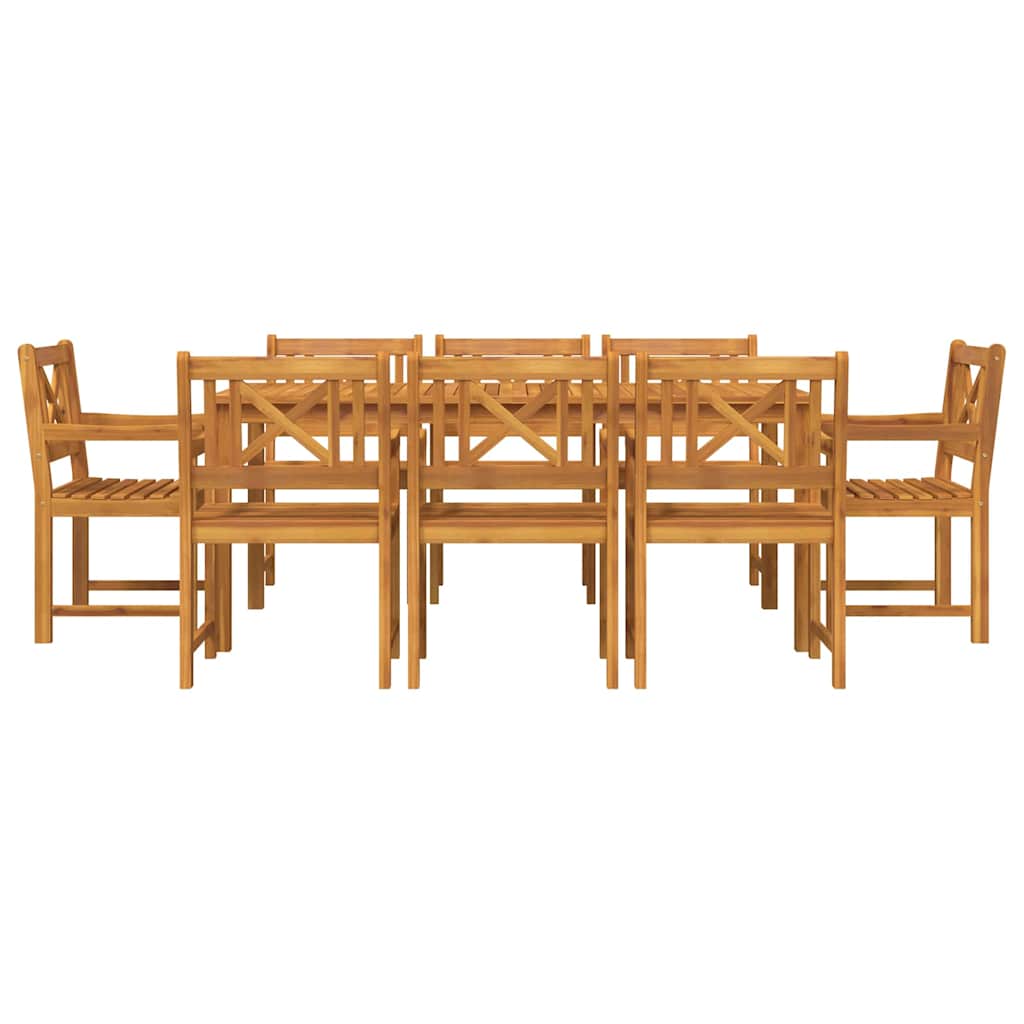 Garten Essgruppe 9 Pcs Braun Massivholz Akazie