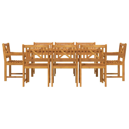 Garten Essgruppe 9 Pcs Braun Massivholz Akazie