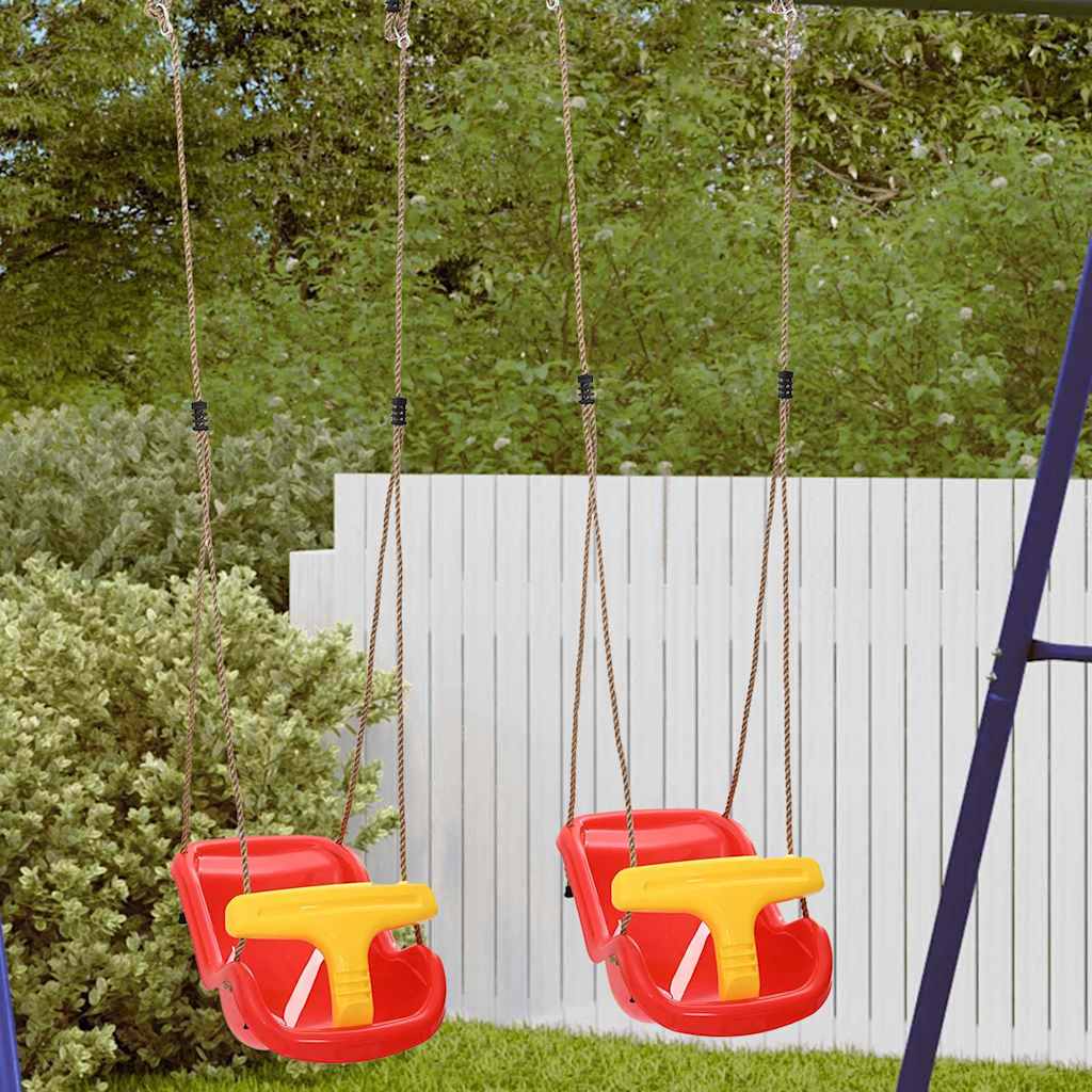 Baby Schaukel 2 Pcs Rot 36 X 43 X 42 Cm Kunststoff
