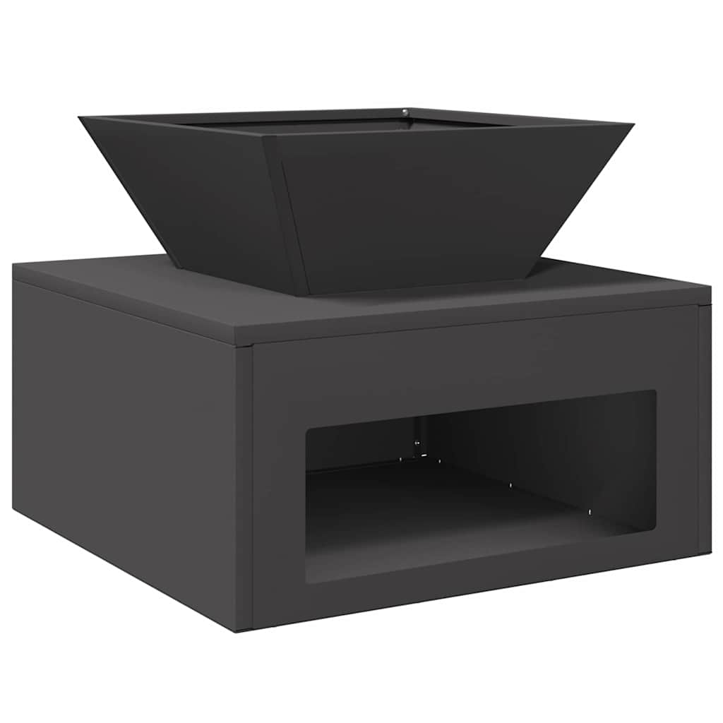Feuerstelle Schwarz 50 X 50 X 40 Cm Stahl