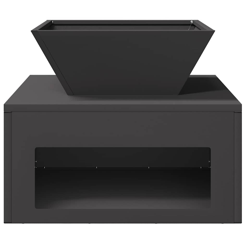 Feuerstelle Schwarz 50 X 50 X 40 Cm Stahl