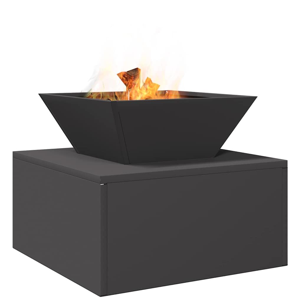 Feuerstelle Schwarz 50 X 50 X 40 Cm Stahl