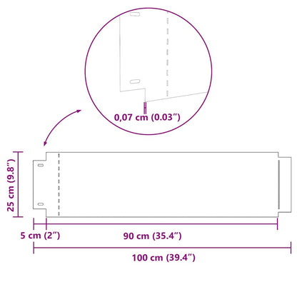 Rasenkanten 10 Pcs Silber 100 X 25 X 0,07 Cm Verzinkter Stahl