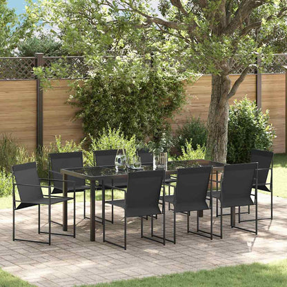 Garten Essgruppe 5 Pcs Schwarz Textilene Und Stahl