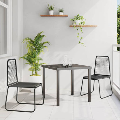Garten Essgruppe 7 Pcs Schwarz Pulverbeschichteter Stahl