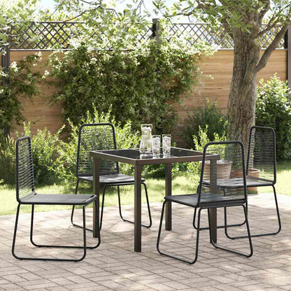 Garten Essgruppe 7 Pcs Schwarz Pulverbeschichteter Stahl