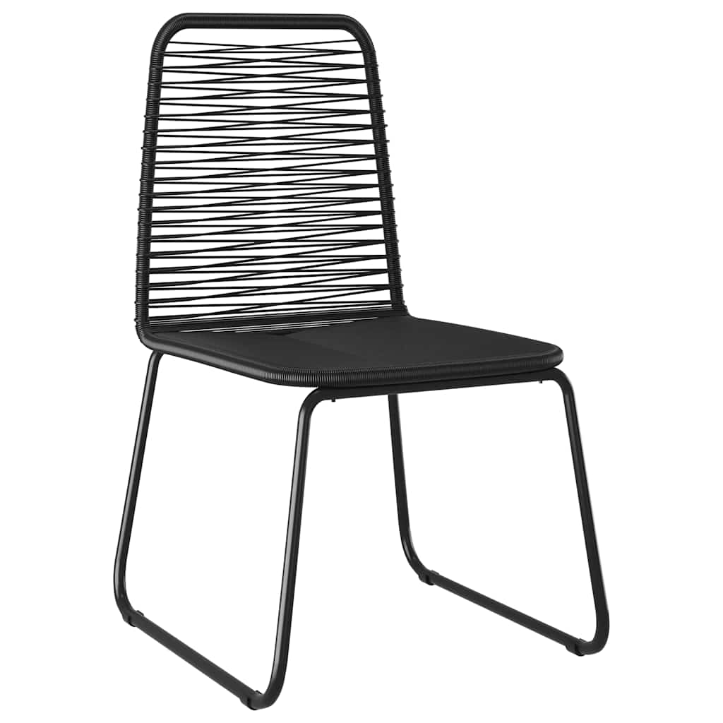 Garten Essgruppe 7 Pcs Schwarz Pulverbeschichteter Stahl