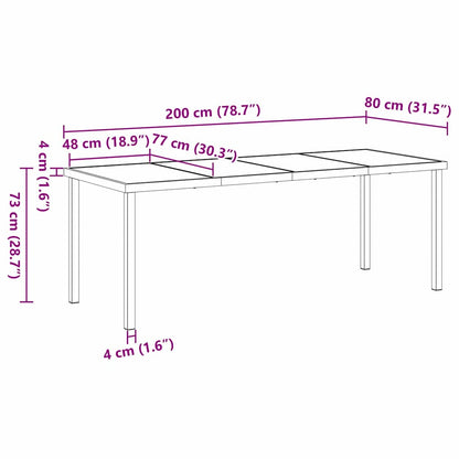 Garten Essgruppe 7 Pcs Schwarz Pulverbeschichteter Stahl