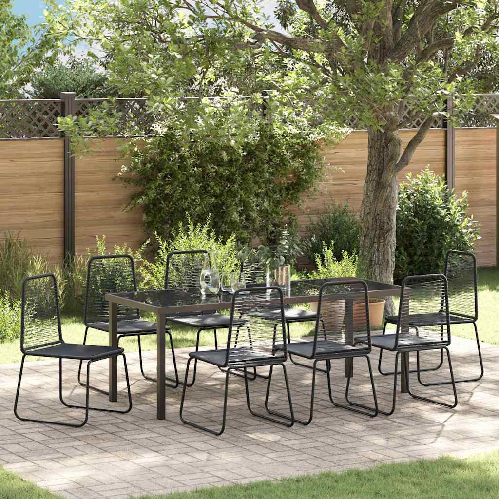 Garten Essgruppe 7 Pcs Schwarz Pulverbeschichteter Stahl