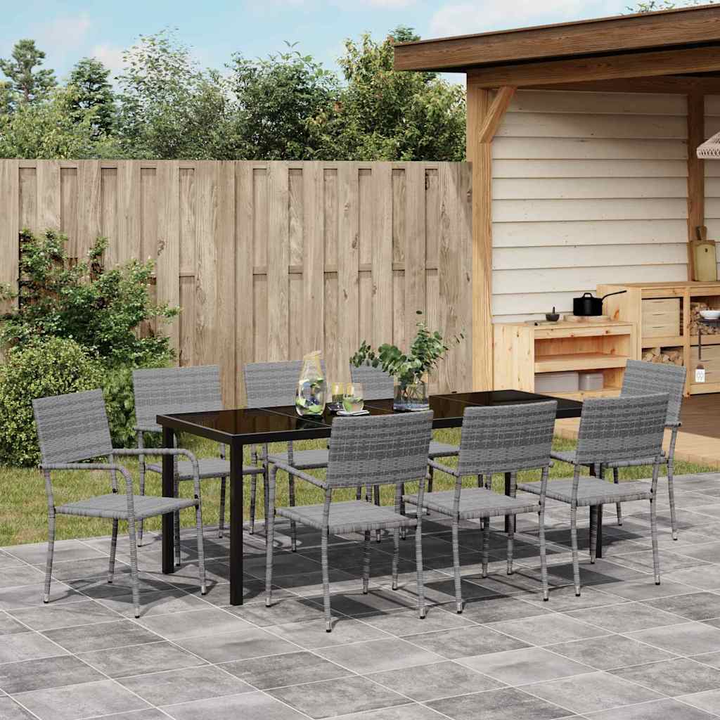 Garten Essgruppe Mit Kissen 9 Pcs Poly-Rattan