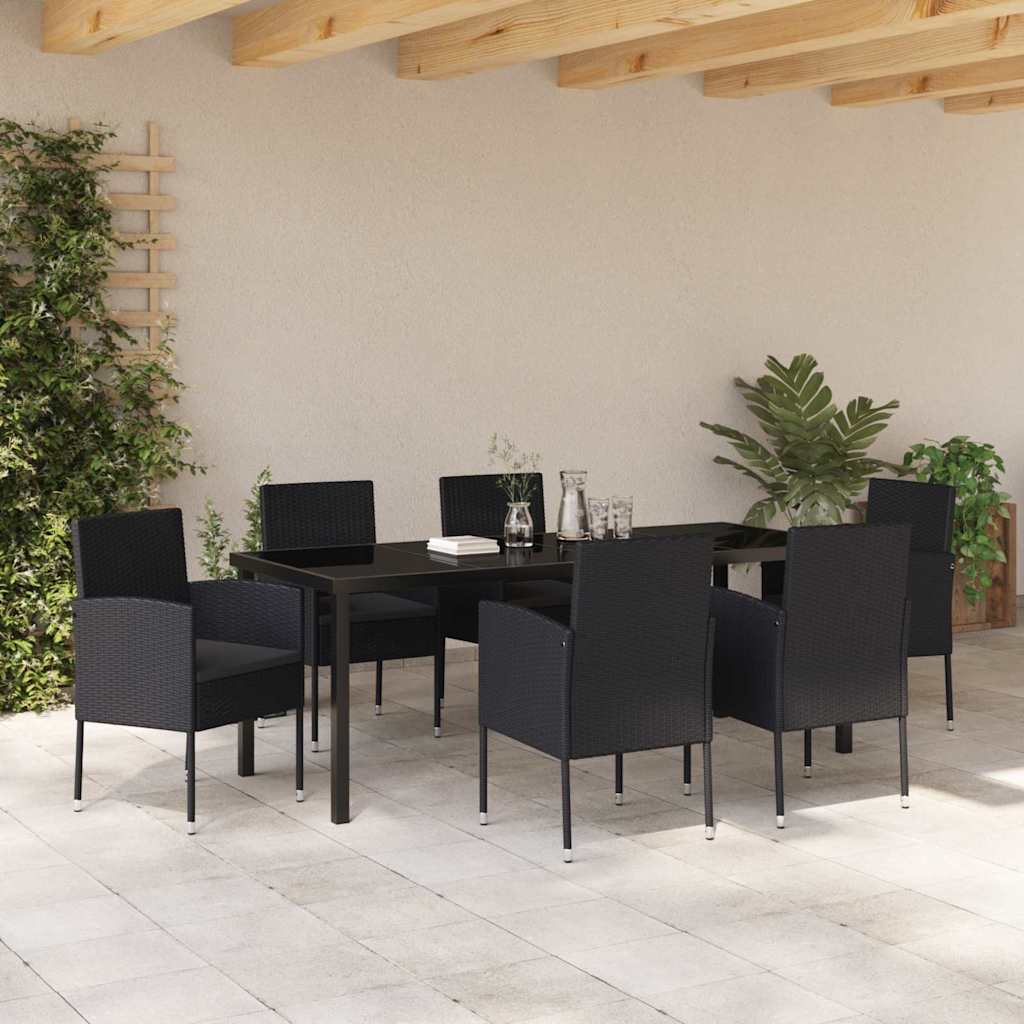 Garten Essgruppe Mit Kissen 7 Pcs Poly-Rattan