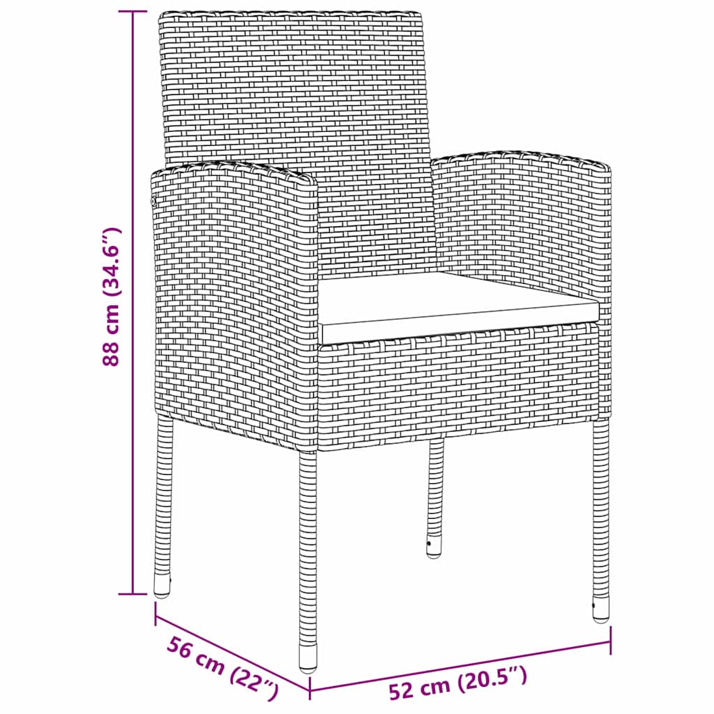 Garten Essgruppe Mit Kissen 7 Pcs Poly-Rattan