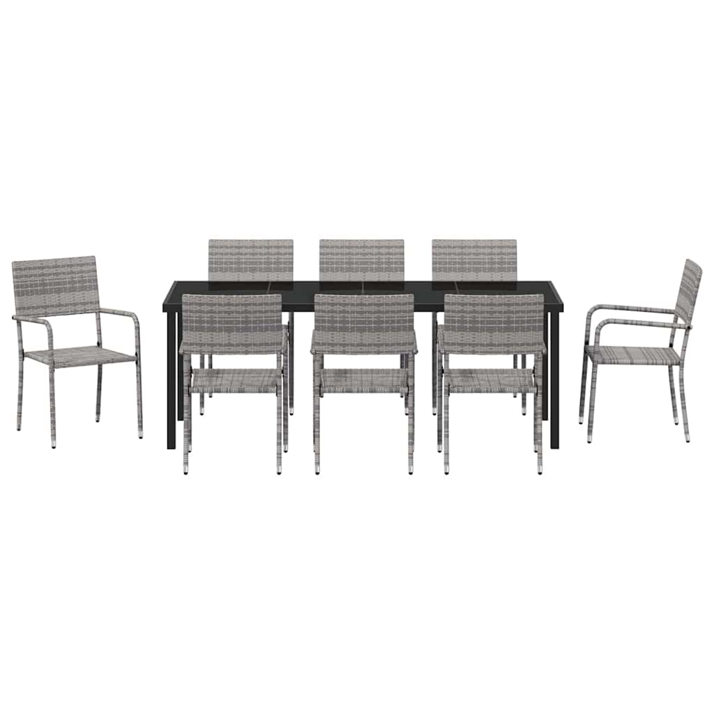 Garten Essgruppe Mit Kissen 9 Pcs Poly-Rattan