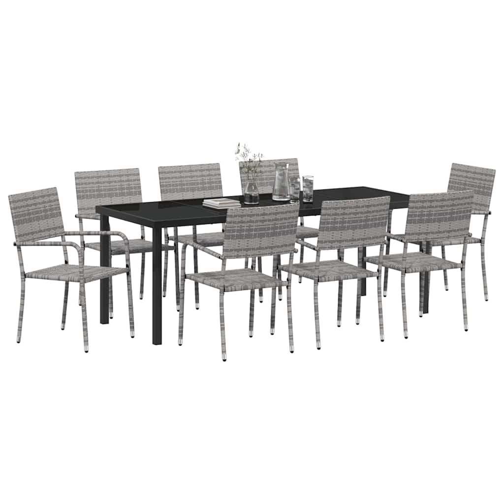 Garten Essgruppe Mit Kissen 9 Pcs Poly-Rattan