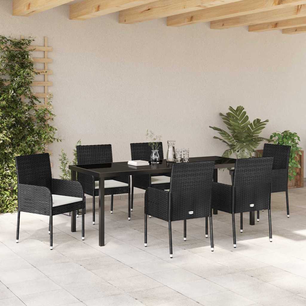 Garten Essgruppe Mit Kissen 7 Pcs Poly-Rattan