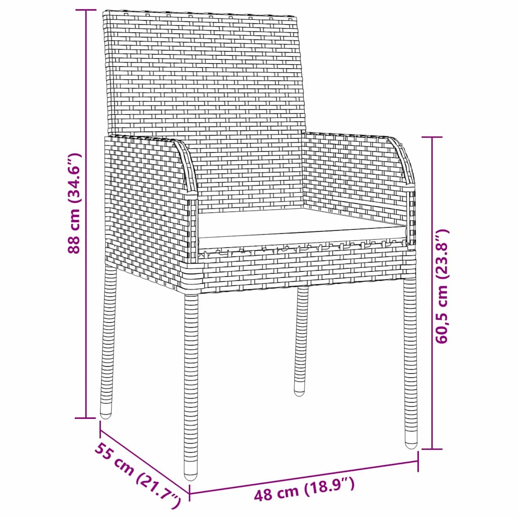 Garten Essgruppe Mit Kissen 7 Pcs Poly-Rattan