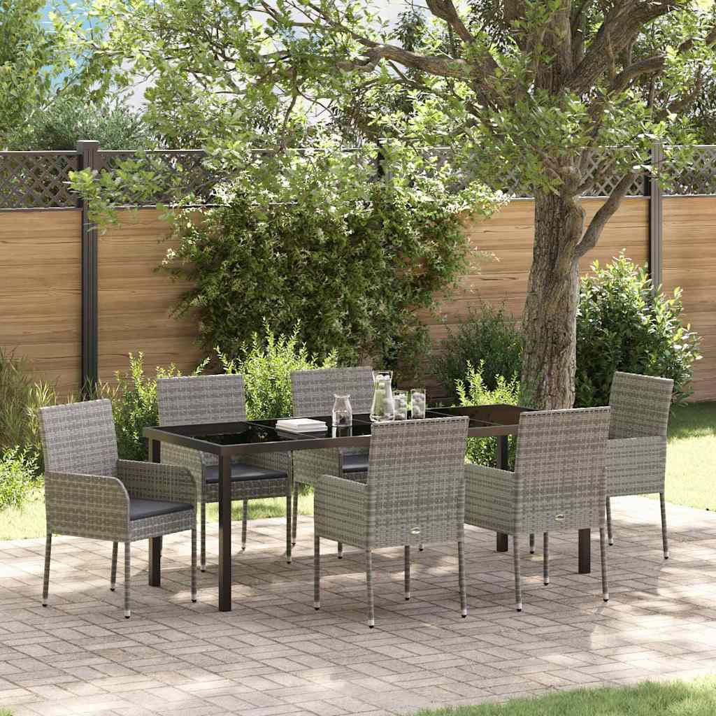 Garten Essgruppe Mit Kissen 7 Pcs Poly-Rattan