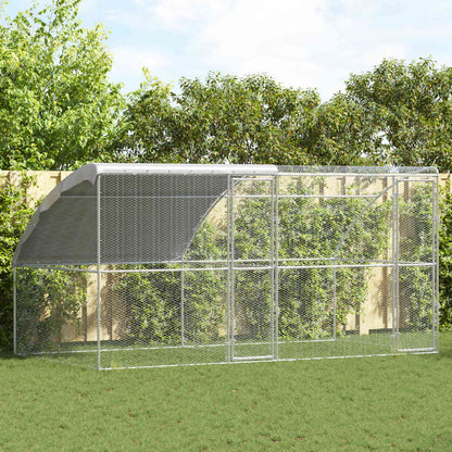 Hühnerkäfig 3 Pcs Silber 600 X 200 X 200 Cm Stahl Und Pe