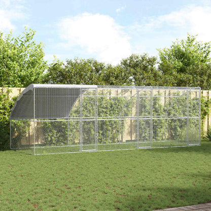 Hühnerkäfig 3 Pcs Silber 600 X 200 X 200 Cm Stahl Und Pe