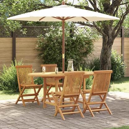 Garten Essgruppe 7 Pcs Braun Massivholz Teak