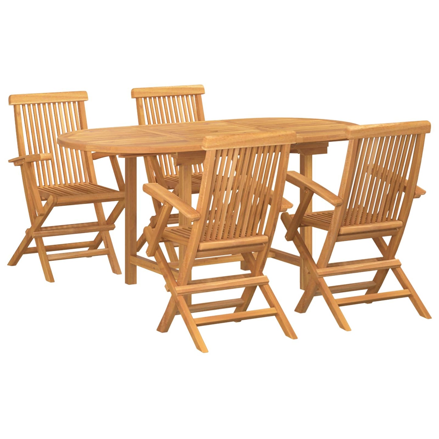 Garten Essgruppe 7 Pcs Braun Massivholz Teak