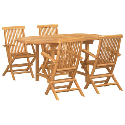 Garten Essgruppe 7 Pcs Braun Massivholz Teak