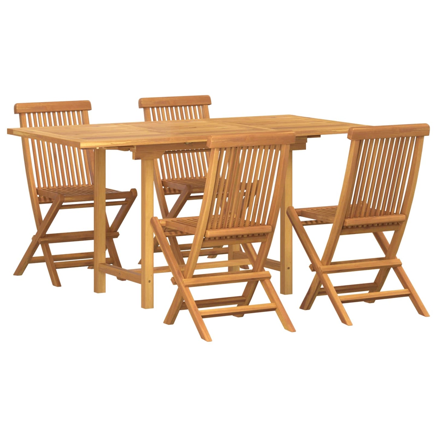 Garten Essgruppe 7 Pcs Braun Massivholz Teak