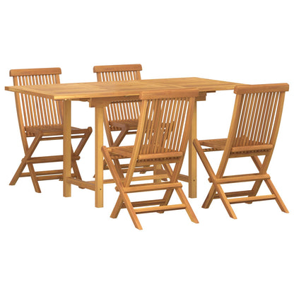 Garten Essgruppe 7 Pcs Braun Massivholz Teak