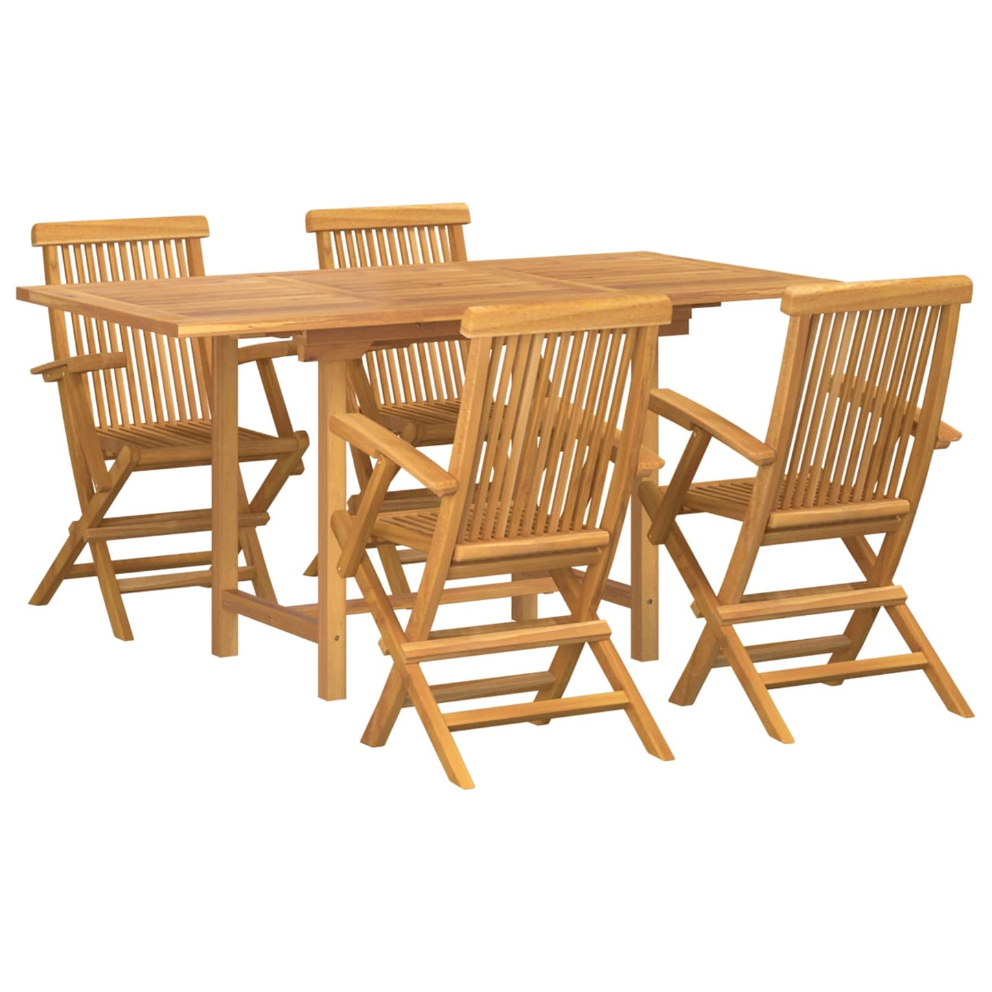 Garten Essgruppe 7 Pcs Braun Massivholz Teak