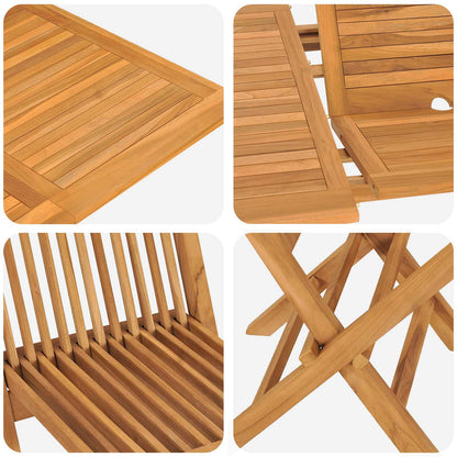 Garten Essgruppe 7 Pcs Braun Massivholz Teak