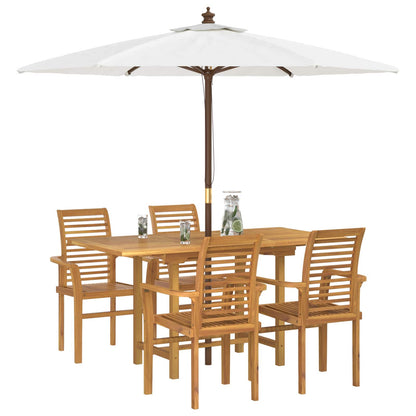 Garten Essgruppe 5 Pcs Braun Massivholz Teak