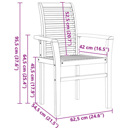 Garten Essgruppe 5 Pcs Braun Massivholz Teak