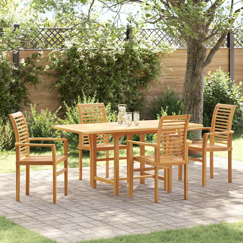 Garten Essgruppe 7 Pcs Braun Massivholz Teak