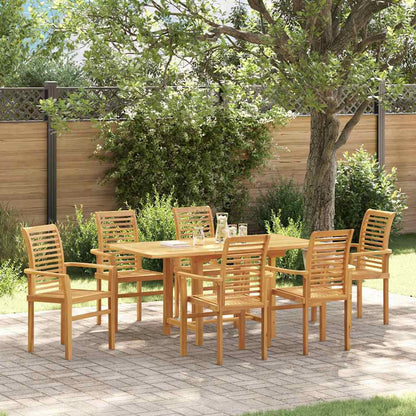 Garten Essgruppe 7 Pcs Braun Massivholz Teak