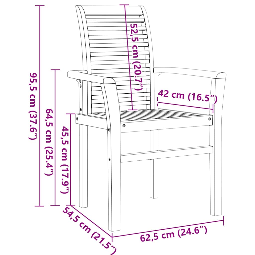 Garten Essgruppe 7 Pcs Braun Massivholz Teak