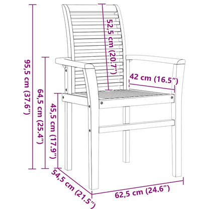 Garten Essgruppe 7 Pcs Braun Massivholz Teak