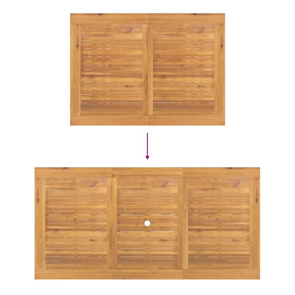 Garten Essgruppe 7 Pcs Braun Massivholz Teak