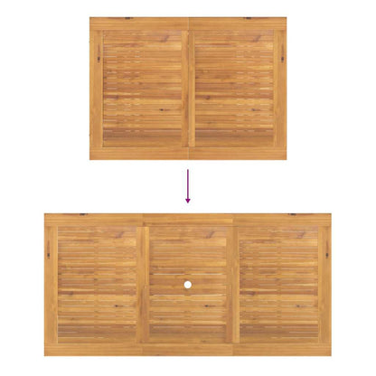 Garten Essgruppe 7 Pcs Braun Massivholz Teak