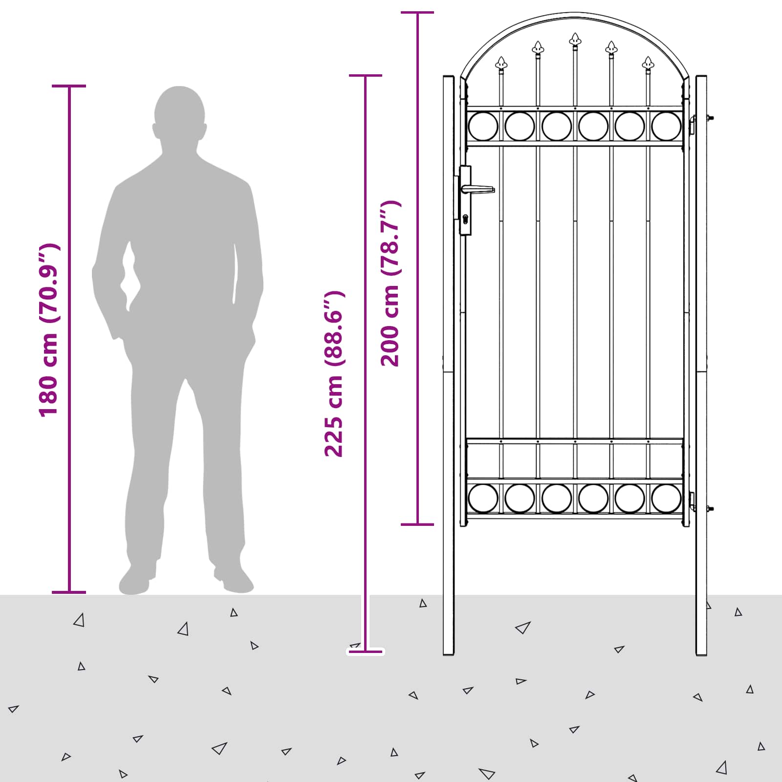 Zauntor Assen 100 X 195 Cm Pulverbeschichteter Stahl