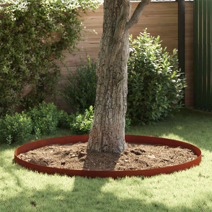 Raseneinfassung 4 Pcs Rostig 450 X 0,05 X 25 Cm