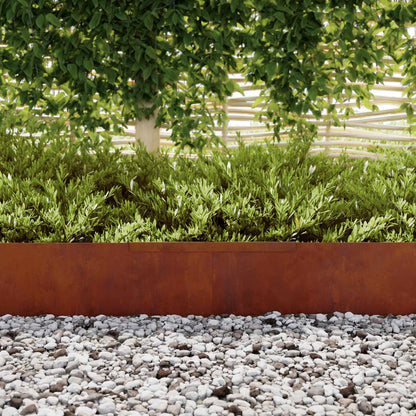 Raseneinfassung 4 Pcs Rostig 450 X 0,05 X 25 Cm