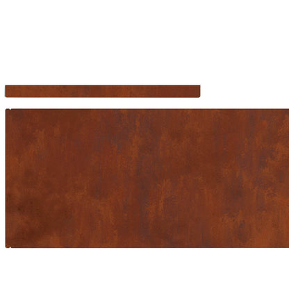 Raseneinfassung 4 Pcs Rostig 450 X 0,05 X 25 Cm