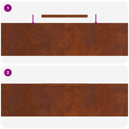 Raseneinfassung 4 Pcs Rostig 450 X 0,05 X 25 Cm